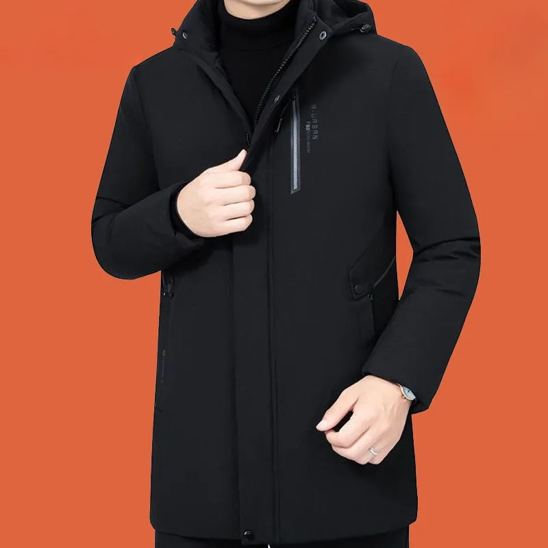 Dad Winter Clothes Coat Middle-Aged Cotton-Padded Coat Men Mid-Length Down Coat Middle-Aged Elderly Men Cotton Jacket
