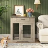 Furniture Style Dog Crate End Table with Drawer, Pet Kennels with Double Doors, Dog House Indoor Use,29.9''x24.8''x30.71'' 1