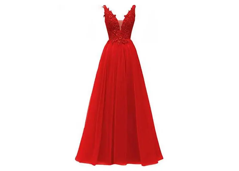 

Strap A-Line Bridesmaid Dresses Appliuqe Beading Tulle Floor-Length Vestido da dama de honra Formal Party Gowns