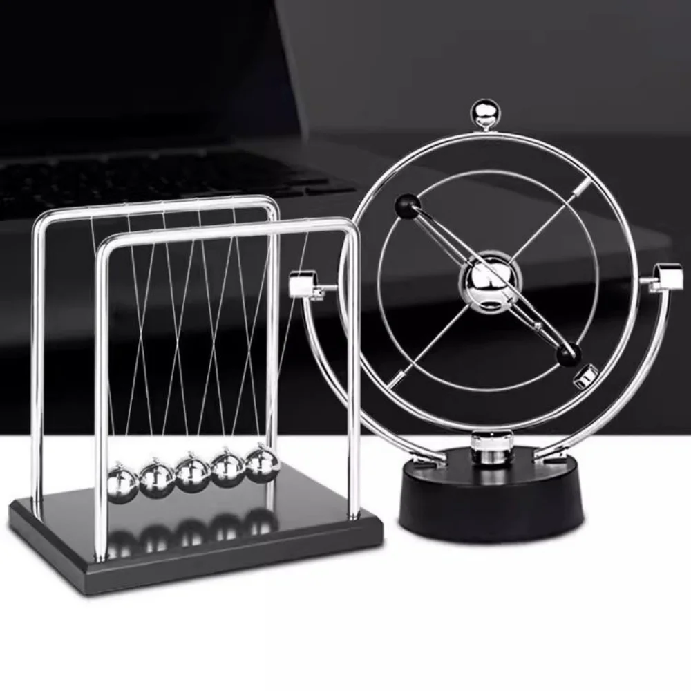 Boule d'équilibre pendule Newton à mouvement perpétuel rotatif, 24.5cm, 9,65 pouces, 11cm, 4,33 pouces, gobelet physique, décorations de bureau pour la maison, jouet cadeau