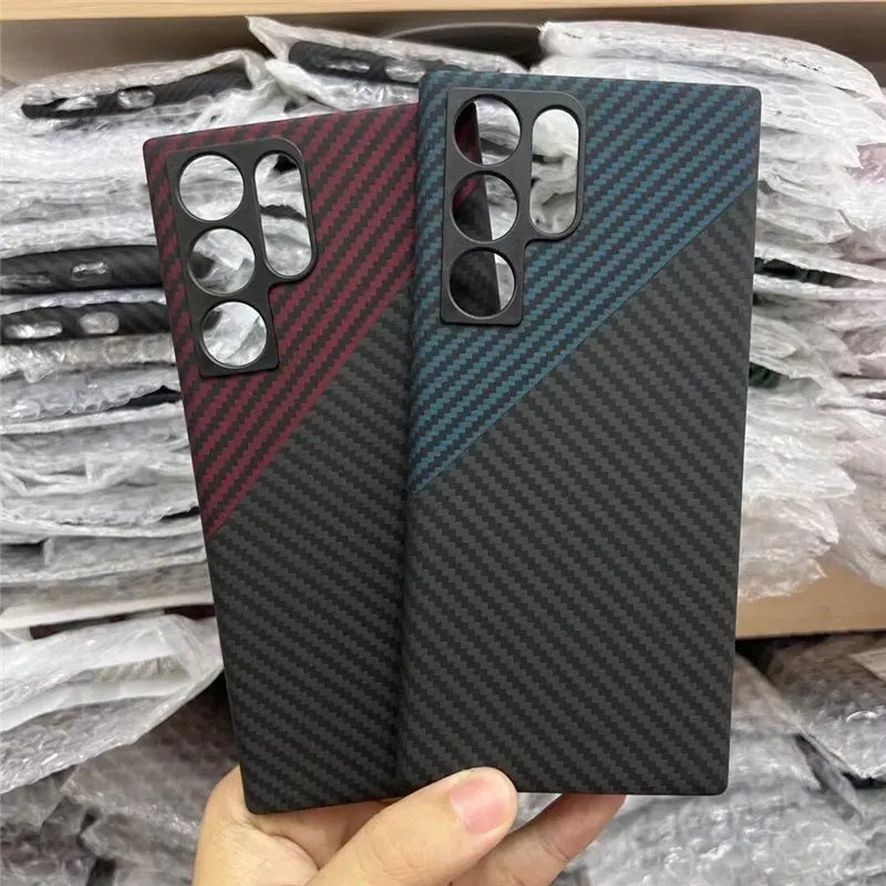 

Магнитный чехол из натурального углеродного волокна для Samsung Galaxy S22, ультраматовый жесткий защитный чехол