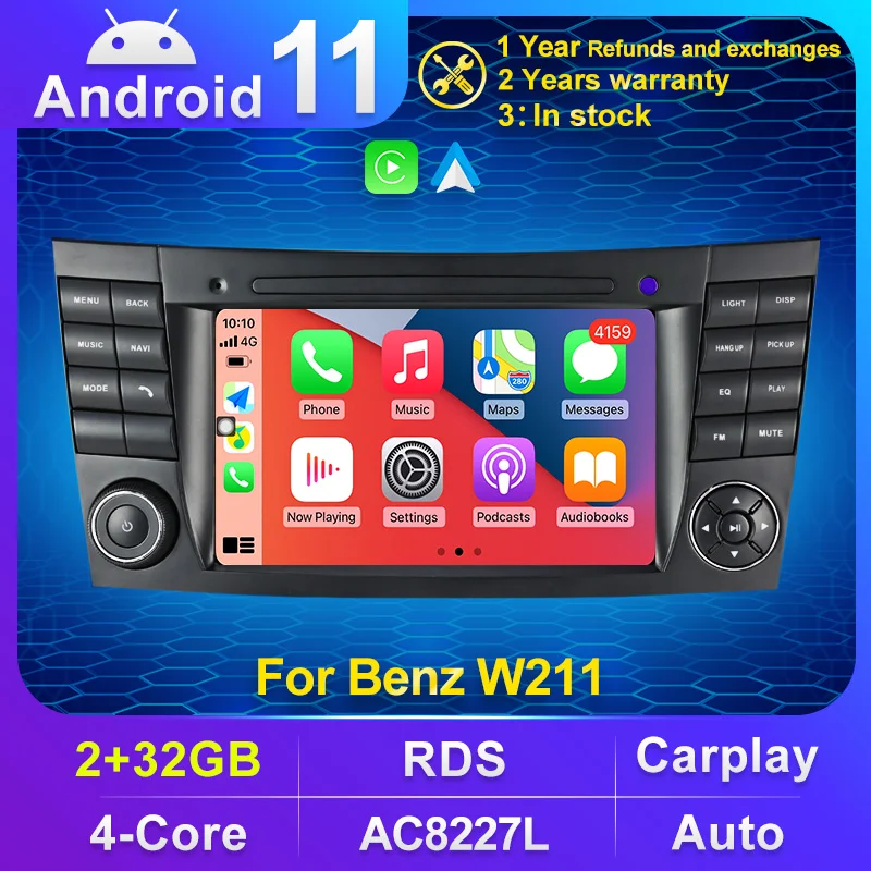 MEKEDE Android 11 DSP 2 ГБ + 32 для Mercedes Benz E-Class W211 W219 E200 E220 E300 автомобильный мультимедийный
