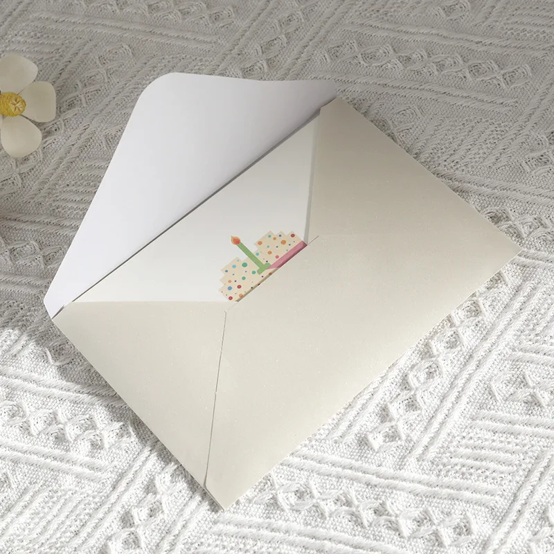 Pop up style 3D Happy Birthday greeting card creative high-end sense simple folding cake colorful cake blessing card gift greeting cards