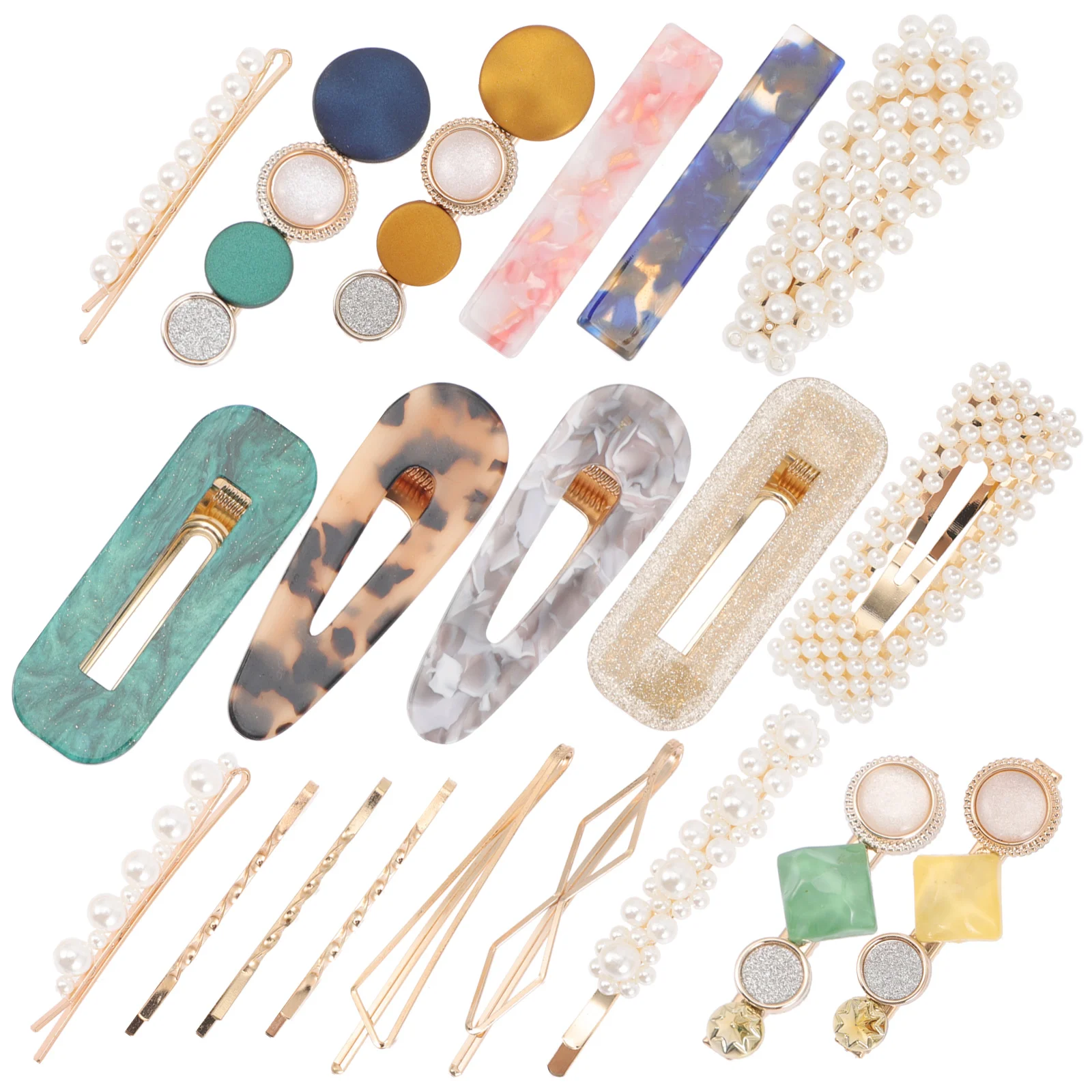 20 Pcs Hair Topper Pearl Clip Set Pin Accessory Goody Clips for Women Barrettes 5