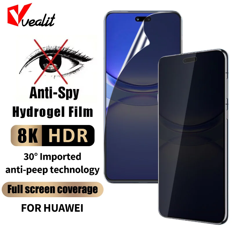 

Curved Anti-spy Hydrogel Soft Film For Huawei Nova 12 11 Ultra Privacy Screen Protectors For Huawei Nova 10 9 8 7 Pro Not Glass