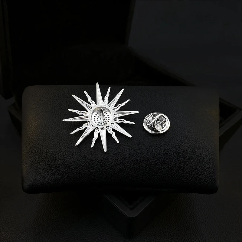 Luxury Sunlight Brooch Design Sense Niche Fashion Men and Women Suit Accessories Chest Anti-Exposure Neckline Pin Jewelry  5261