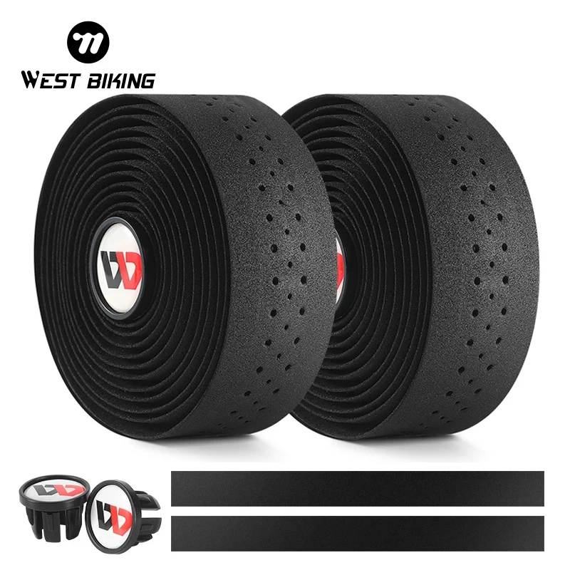 Bike Handlebar Tape WEST BIKING Adhesive Bicycle Handlebar Tape Soft EVA Bar Grips
