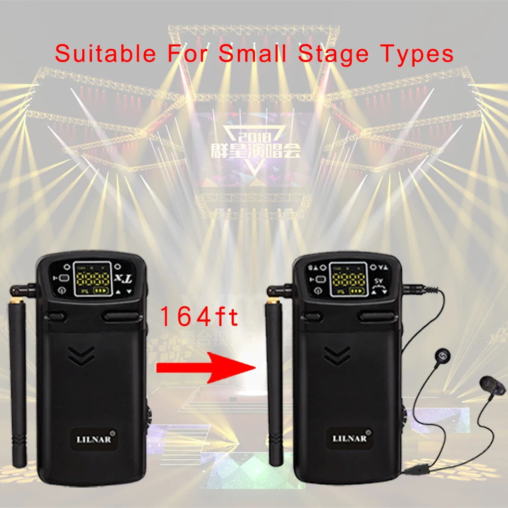 Wireless Stage Return Stereo Audio In Ear Monitor System UHF Transmitter Receiver Two Channel Sound Without Delay Singer Listen
