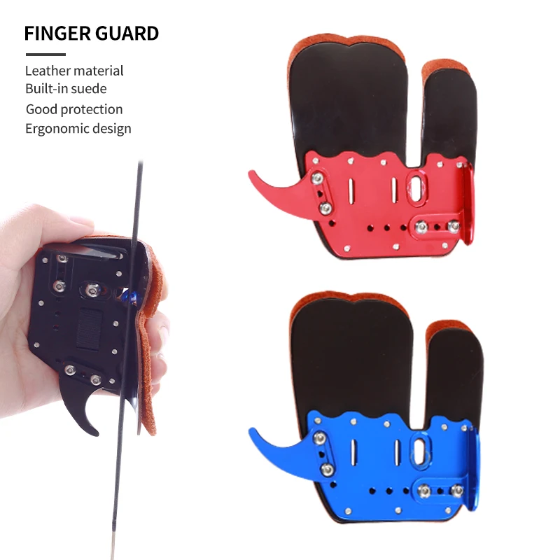 

Archery Finger Tab Leather Finger Saver Arm Protector Recurve Bow Right Handed Shooting Practice Gear Protect Guard