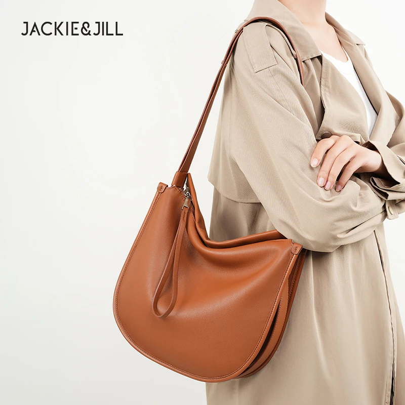 

Jackie&Jill New Minimalist And Comfortable Soft Leather Tote Bag Cowhide Commuter Large Capacity Shoulder Crossbody Bag