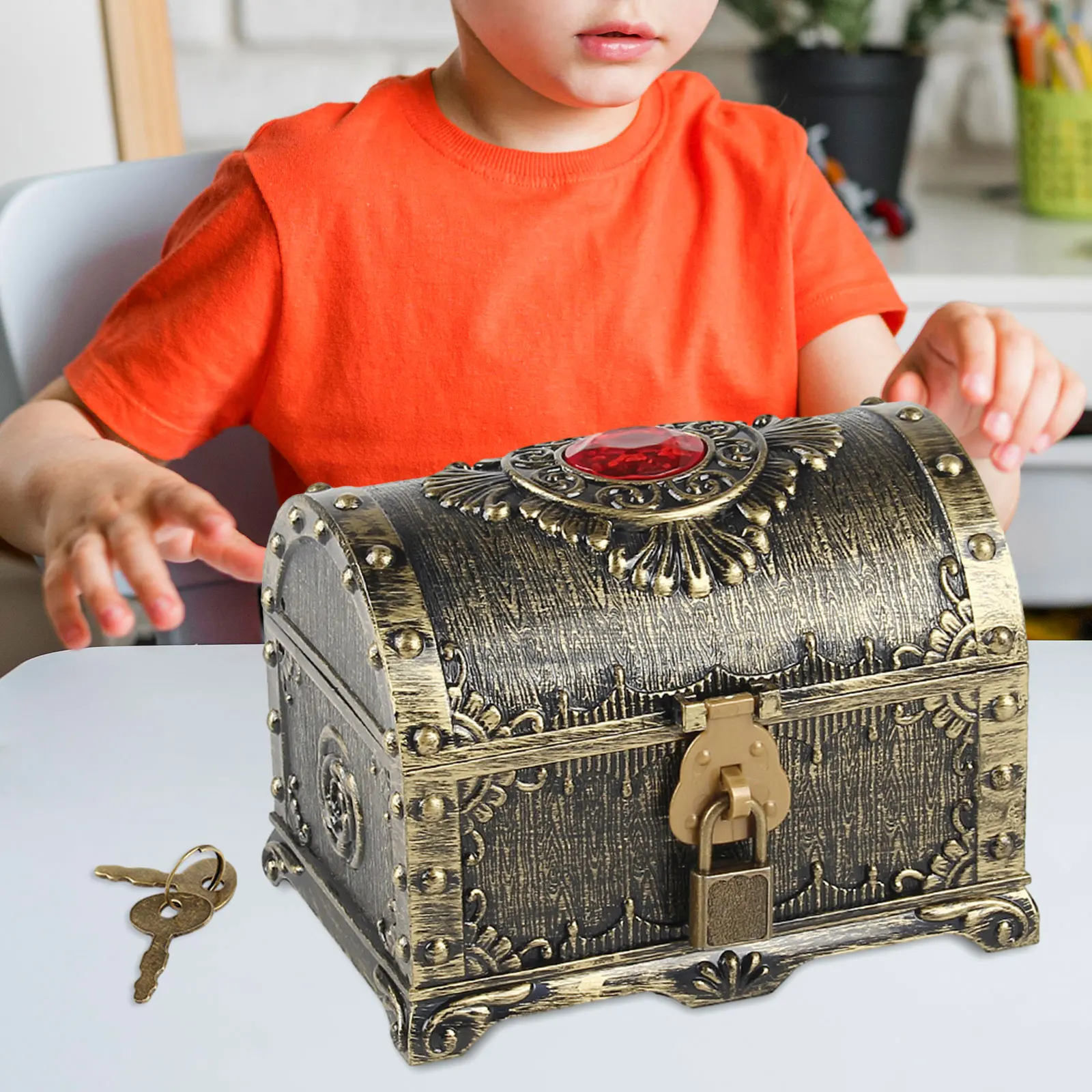 Pirate Treasure Chest with Lock and Key Prize Gift
