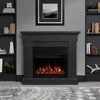 Crawford Slim Indoor Electric Fireplace with Mantel for Living Room or Bedroom, Replaceable Fireplace Insert Heater, 2