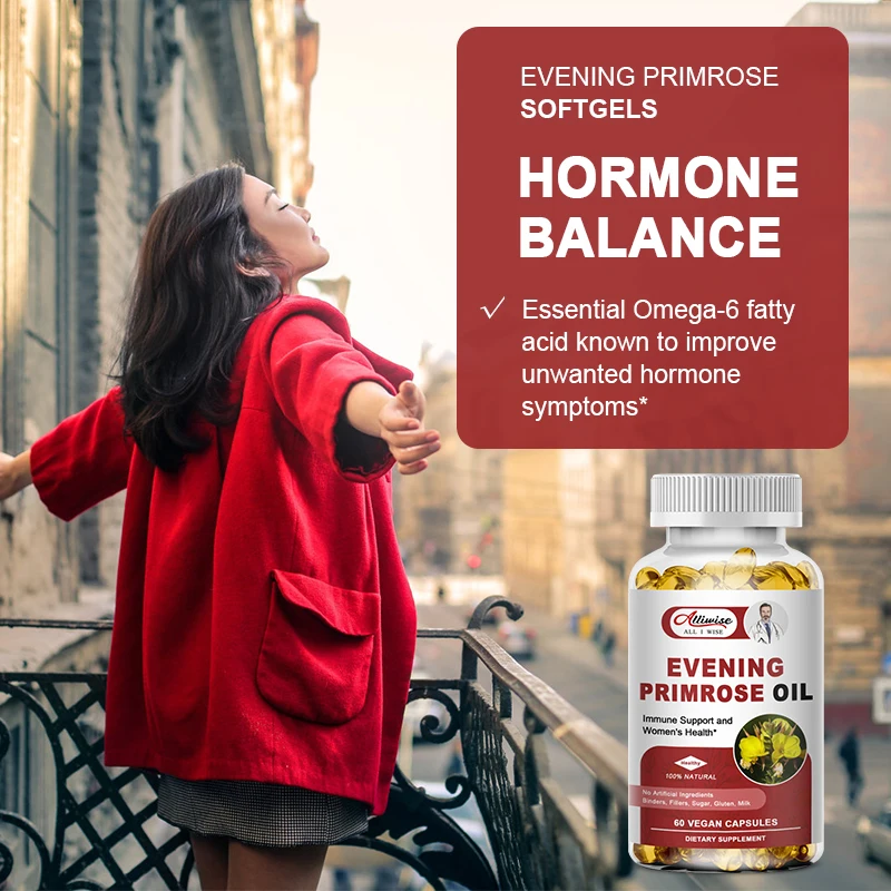 Evening Primrose Oil Capsules Natural Essential Fatty Acids Antioxidant Rich Moisturizes Rejuvenates Renews Restores Skin Hair