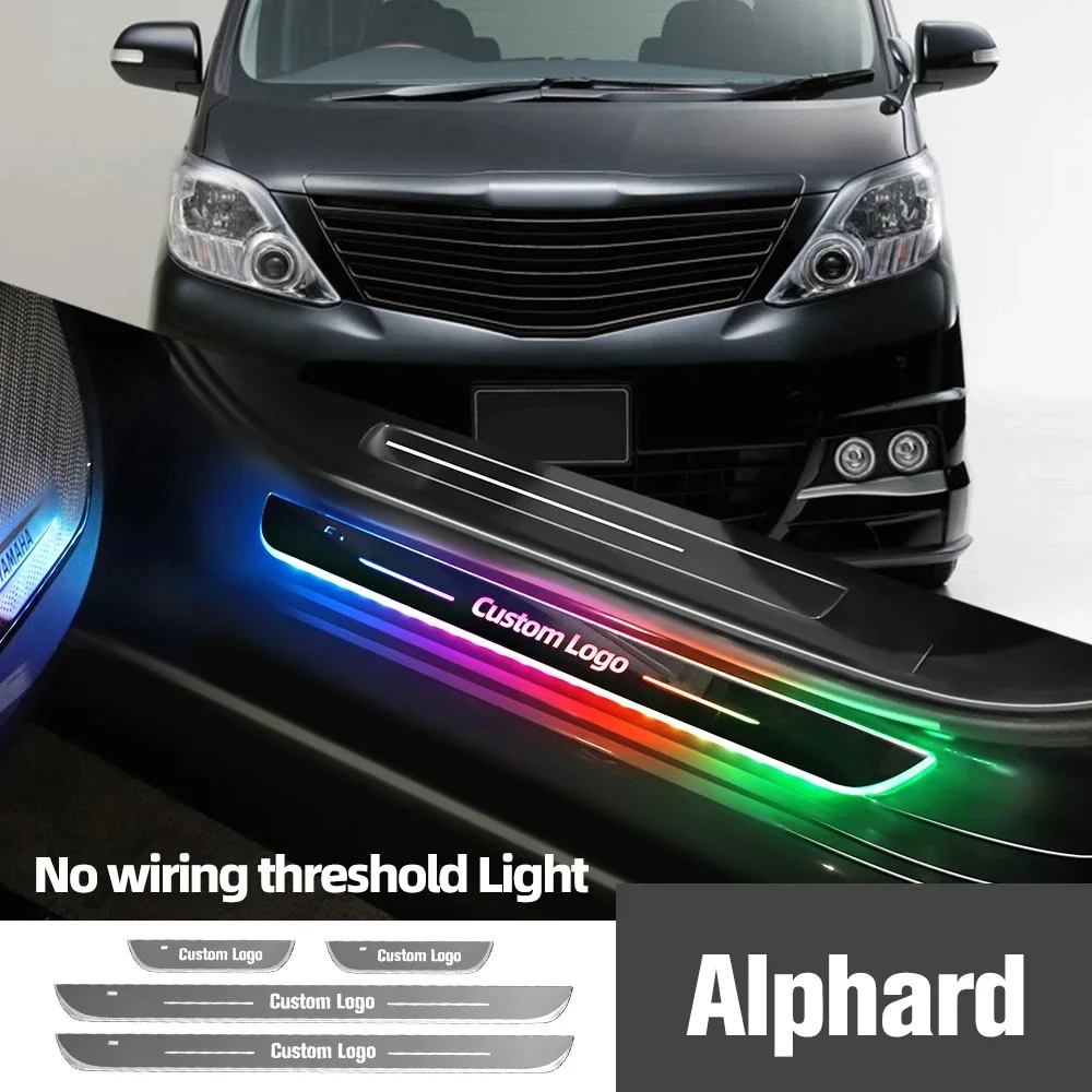 

For Toyota Alphard 10 20 30 2002-2022 Car Door Sill Light Customized Logo LED Welcome Threshold Pedal Lamp Accessories