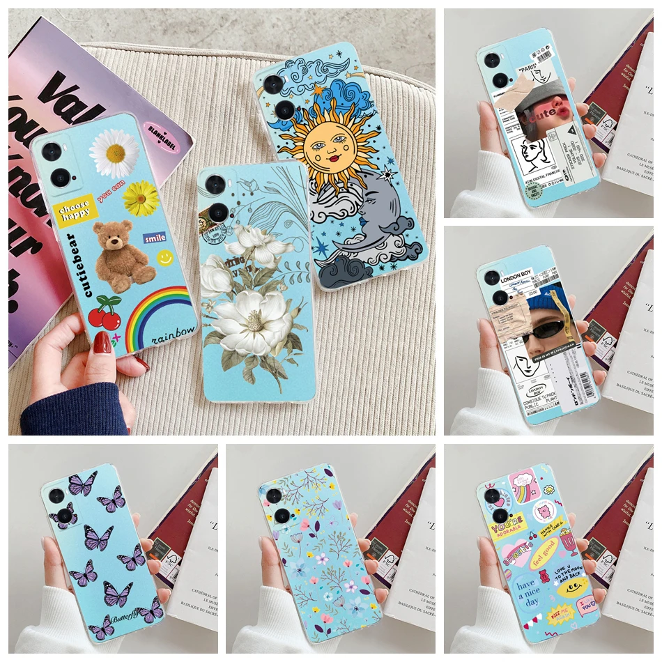 Per Oppo A36 A76 A96 Custodia Trasparente Fiore Morbido Silicone Tpu Cover Posteriore Per Oppo A76 A 76 A 96 Oppoa96 Custodie Per Telefono Per Oppo A7