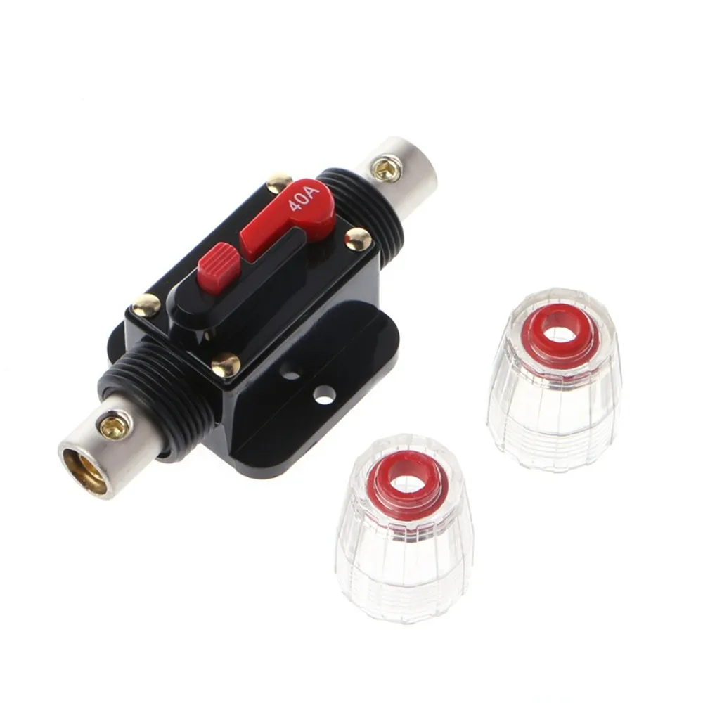 Circuit Breaker Resettable Fuse 12V-48V Car Truck Circuit Breaker Self-recovery 20A 30A 40A 50A 60A 80A 100A 125A 150A Auto Audio Fuse Holder Power Insurance