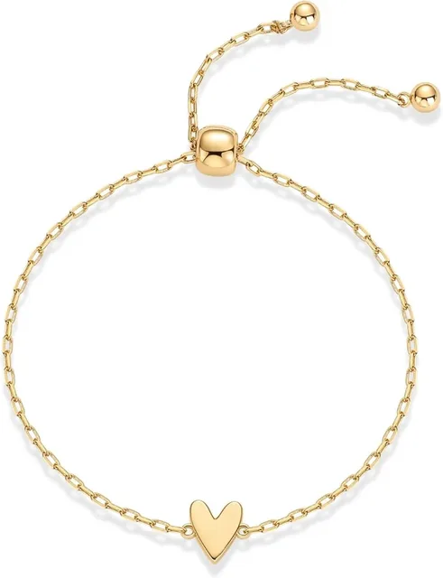 Ensemble de bracelets solitaires en forme de cœur pour femmes, mère et fille, en acier inoxydable plaqué or 14K, cadeaux de bijoux d'amitié, 1 à 3 pièces