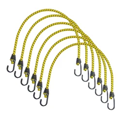 Elastic Bungee Cord Set - High - Elasticity Luggage Straps for Bikes, Camping, and Cars, 6 - Pack (YELLOW)