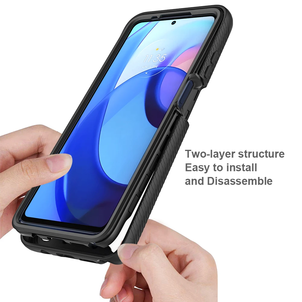 Durable Clear Shockproof Case with Rugged TPU Bumper