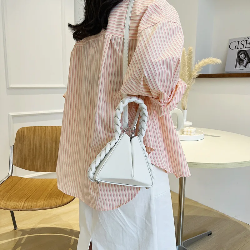 Creative Twist Handle Geometric Fashion Unique Women's Bag New Trendy Color Block Shoulder Crossbody