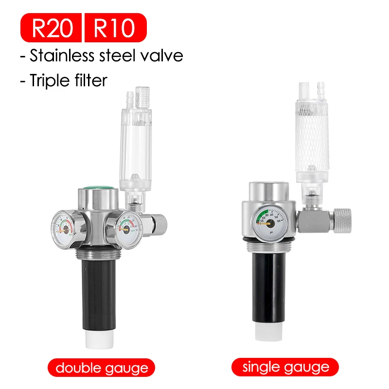 CO2 Kit for Aquarium Stainless Steel CO2 Cylinder Generator System Carbon Dioxide Reactor Kit For Fish Tank Plant Fish 1L 2L