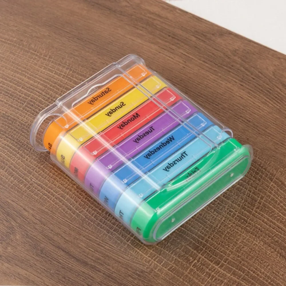 Portable Weekly Monthly Pill Box Storage Organizer Container