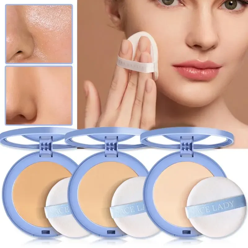 Full Coverage Pressed Make Up Face Powder Natural Lasting Makeup Powder Soft Mist Face Makeup Cosmetic Setting Compact pressed powder foundation setting powder face powder compact powder