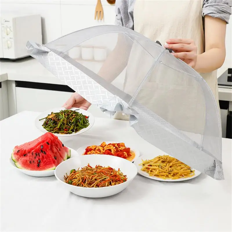 

Meal Hood Shrink Freely Drawstring Design Transparent Suspendable Foldable Stable And Durable Anti-fly And Insect Fine Mesh