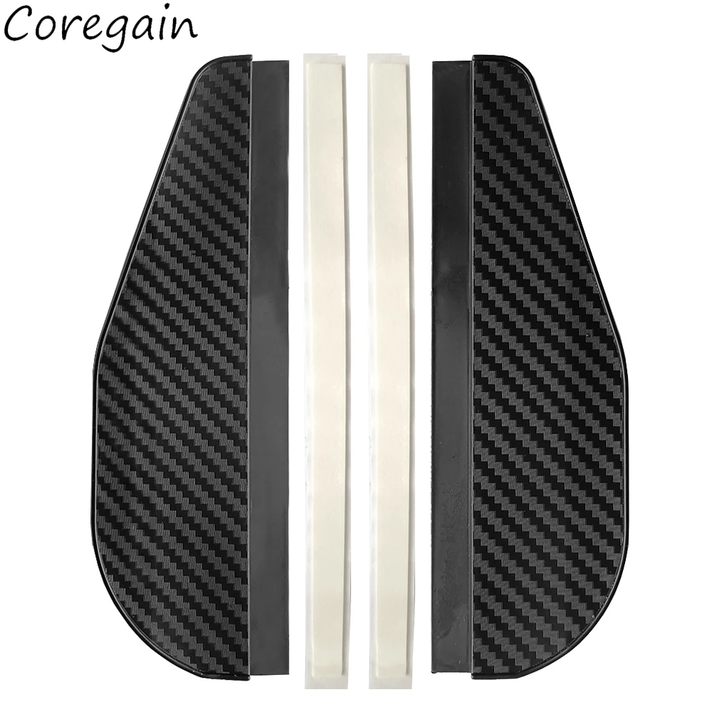 2Pcs 자동차 백미러 비 눈썹 탄소 섬유 패턴 범용 썬 바이저 그늘 방패 반전 ..