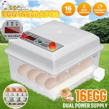  Household 16 Eggs Incubator Fully Automatic Turning Hatching Brooder Farm Incubation Tool for Bird Quail Chicken Poultry Hatcher 