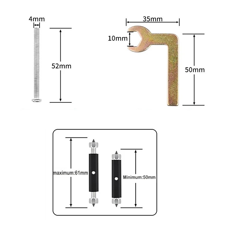 Wall Switch Socket Cassette Repairer Adjustable Cassette Screws Support Rod with Wrench Electrical Accessories 10 Pcs