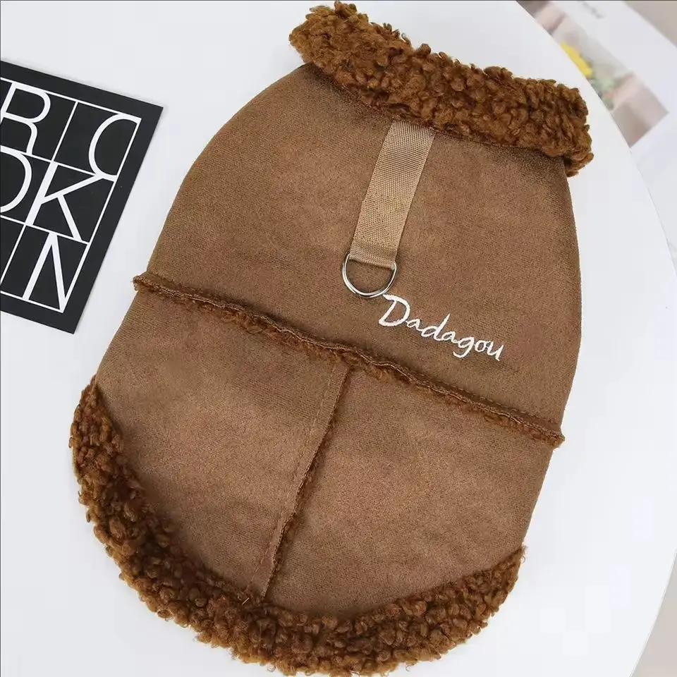 Britischer Stil Hundejacke Lammfleece Winter Warme Hundekleidung für kleine Hunde Welpenkostüm Chihuahua Mantel Haustier Mops Yorkie Outfits – Detail 7