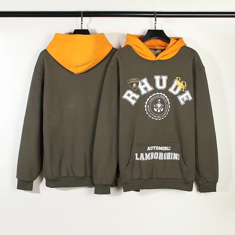 

RHUDE 23SS American High Street Fashion Brand Contrast Color Panel Retro Popular Unisex Hoodie