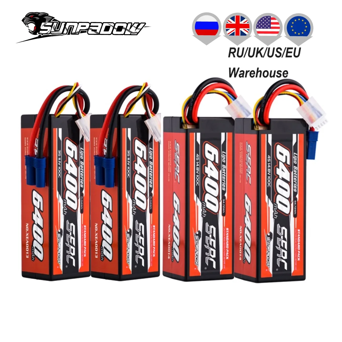Batería Lipo Sunpadow 2S 7.4V 2200mAh 40C, Con Conector En T, Para Drones, Quadcopters Y Modelos RC