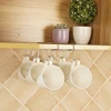 Coffee Mug Holder Kitchen Storage Hook Cabinet Decor Sign Cup Rack Useful Wine Glass Hanger Stainless Steel Punch-free Cup Shelf 2