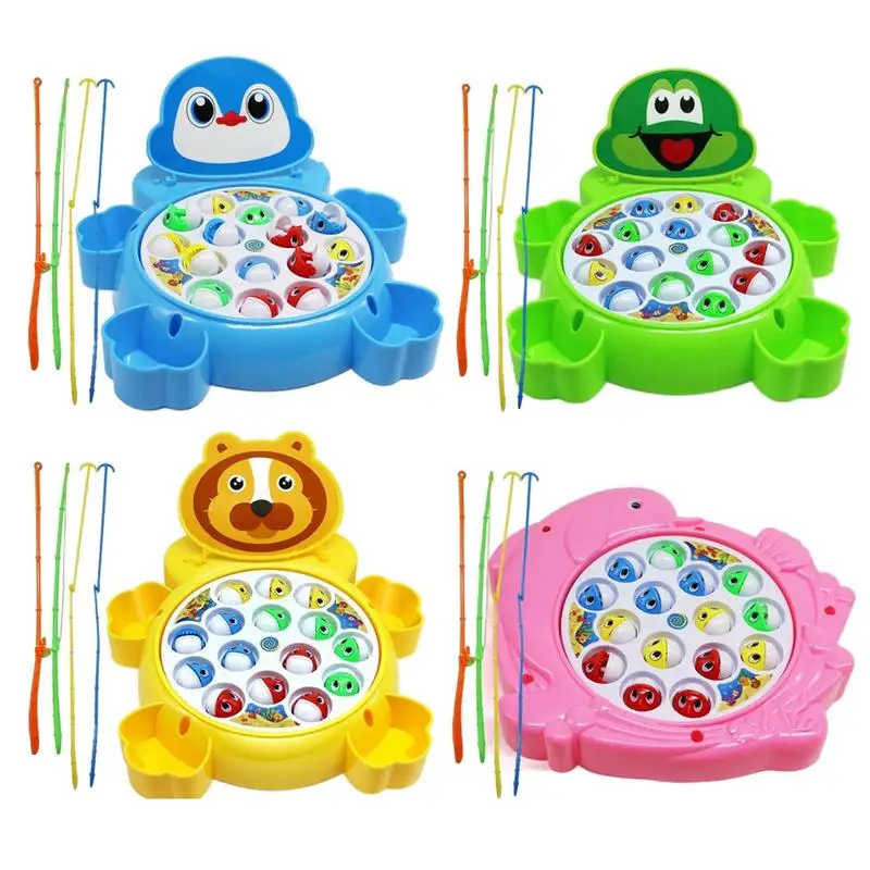 

Battery Operated Fishing Toy With Music Kids Fishing Toy Rotatable Board Game Educational Interactive Toddler Role Play Toy Game