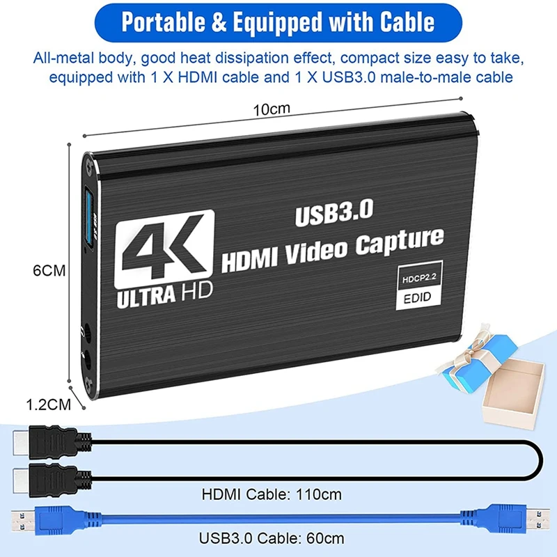 Video Capture Card Switch Capture Card 4K 1080P 60FPS Streaming Video Recording PS4/DSLR/Camera video capture adapter