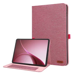 Soft Fabric Flip Stand Cover for Oneplus Pad Go 2 (Rose red)