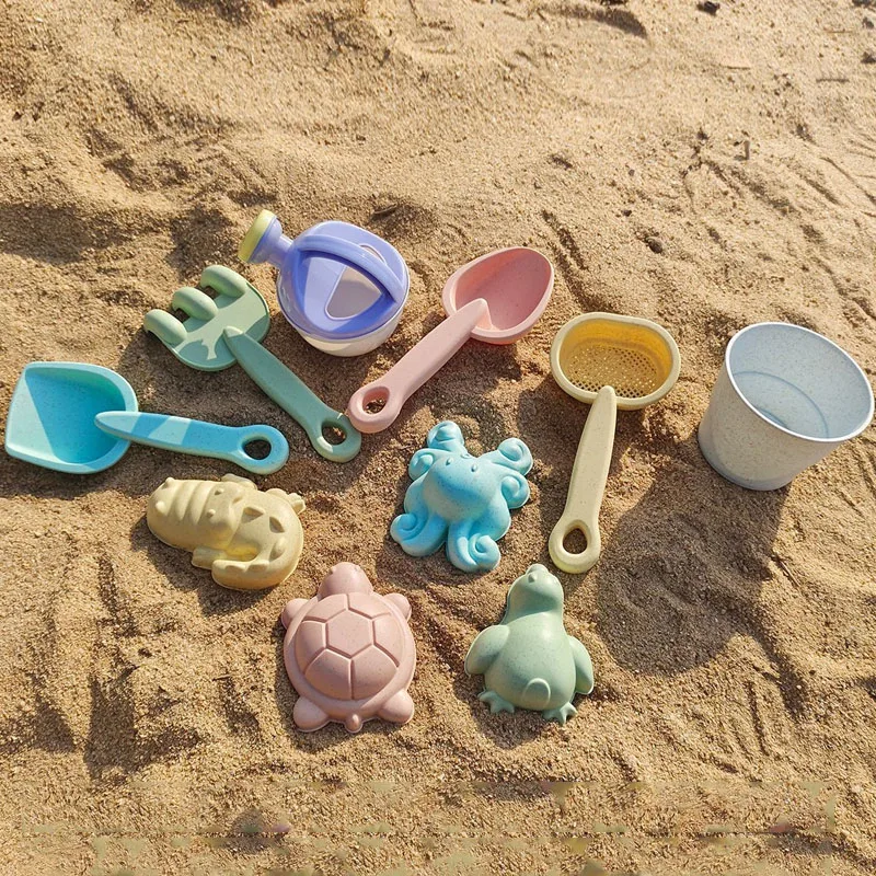 1/11PCS Summer Beach Set Toys for Kids Digging Sand Folding Bucket Watering Bottle Shovels Children Beach Water Game Toys Tools 4