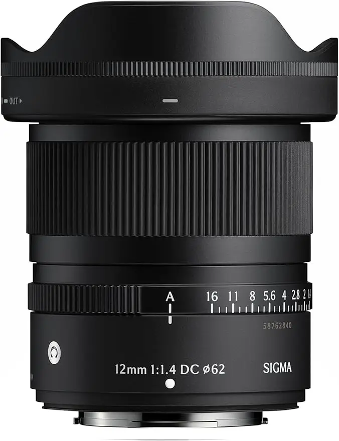 오리지널 시그마 12mm f/1.4 DC 컨템포러리 APS-C 포맷 초광각 프라임 렌즈 (캐논, 후지필름,  호환)