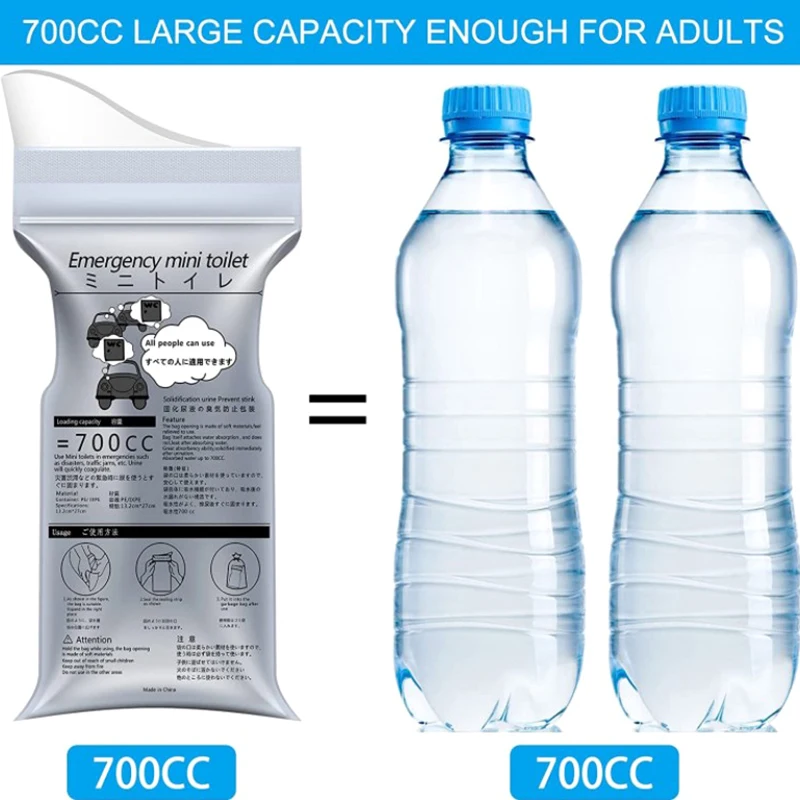 Outdoor Emergency Urinate Bags 700ml For Baby Women Men urine bag