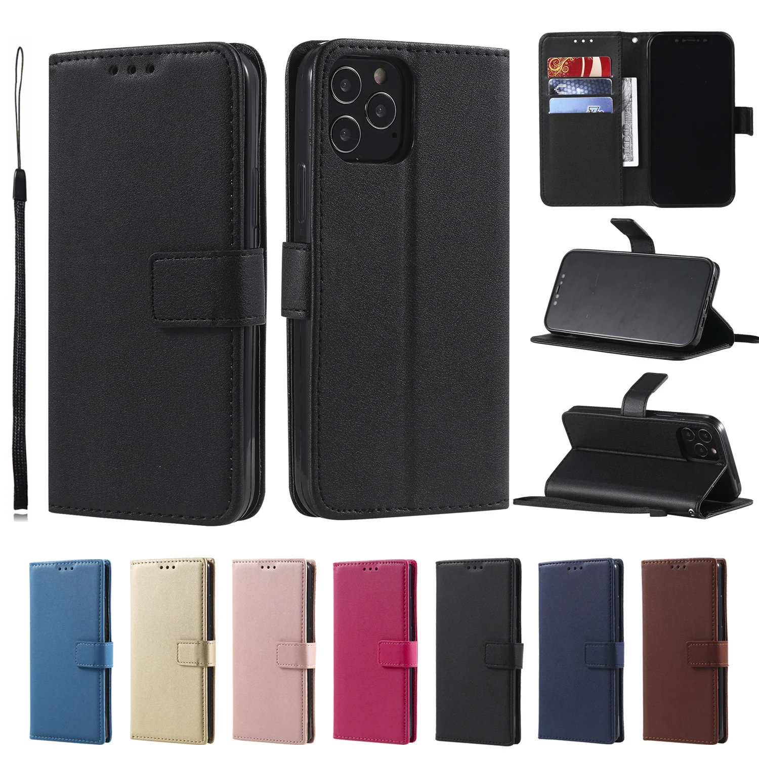 Custodia Per Telefono Per Samsung Galaxy S3 S4 S5 Mini S6 S7 Edge S8 S9 S10 E Lite S20 S21 Fe Plus Ultra Cover Card Wallet Flip Leather