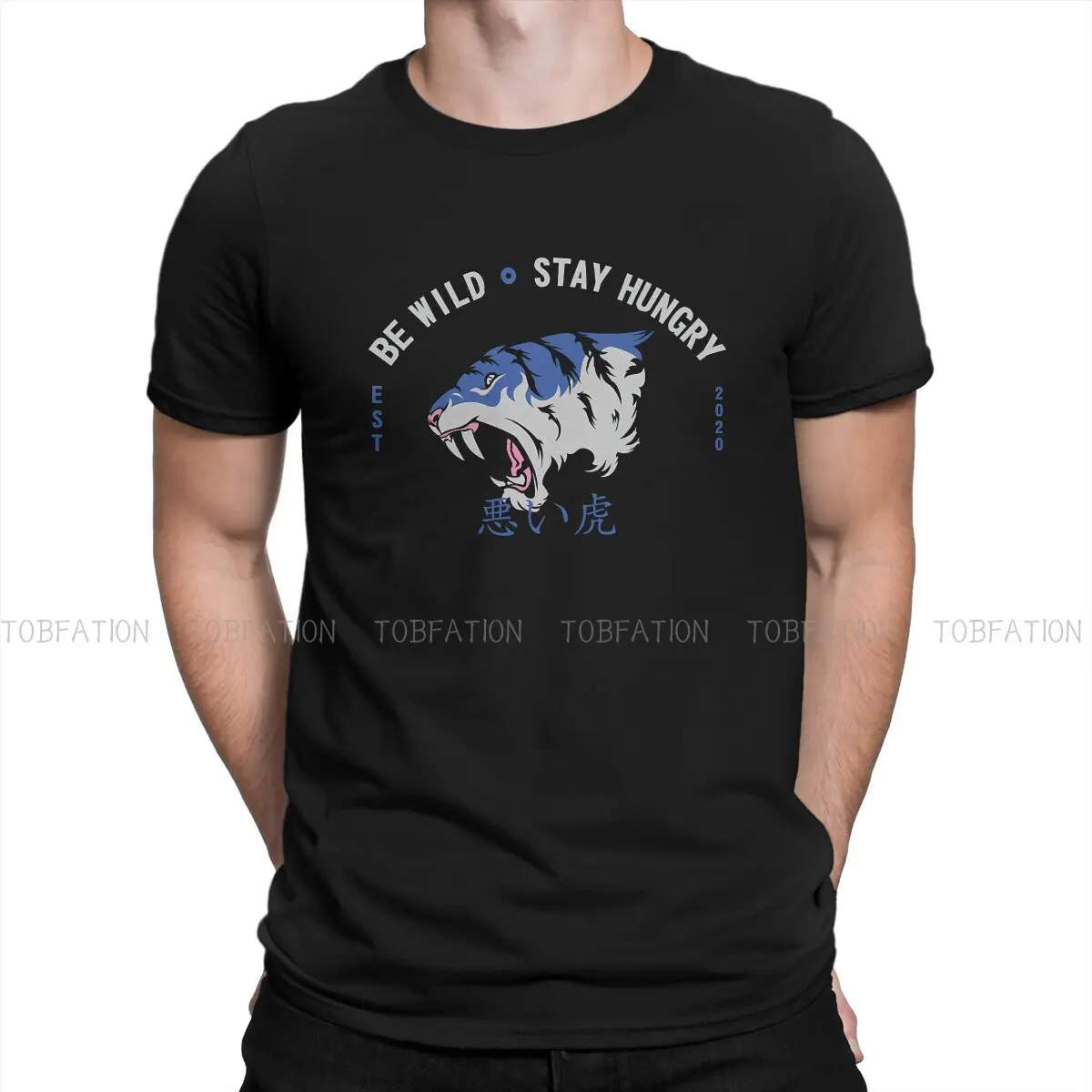 

Streetwear TShirt for Men Japanese Bad Tiger Classic Humor Summer Tee T Shirt High Quality Trendy