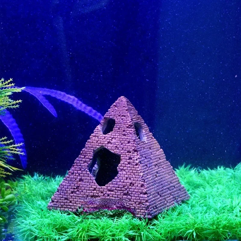 Egyptian Pyramids Stone Cave Ornament Aquarium Decoration for Fish Tank