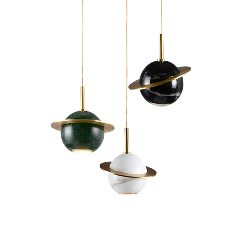

Nordic Marble G9 5W Pendant Lamp Planetary Living Room Restaurant Theme Children's Interstellar Room Decoration Chandelier