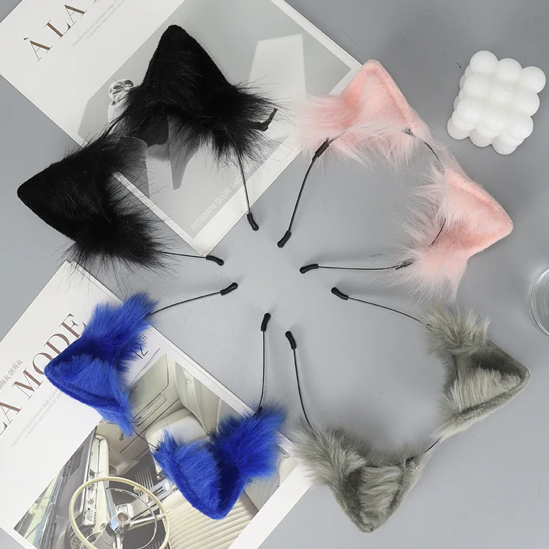 

Imitation Rabbit Fox Hair Headwear Cosplay Lolita Accessories Cute Plush Faux Fur Cat Ear Headband Animal Cosplay Party Props