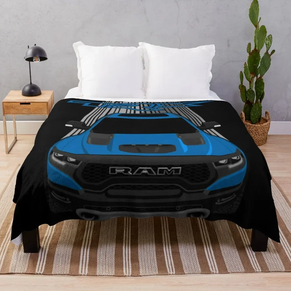 

Ram 1500 TRX - Hydro Blue Shirt Throw Blanket Soft Plaid Hairy Sofa Blankets