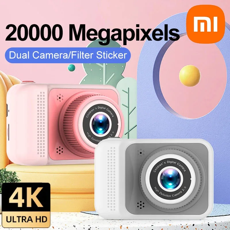 Xiaomi 4K Digital Camera 2000W Pixels Dual-camera Mini HD Eye Protection Screen1080P Built-in Game Shock Recording Kids Camera view 2