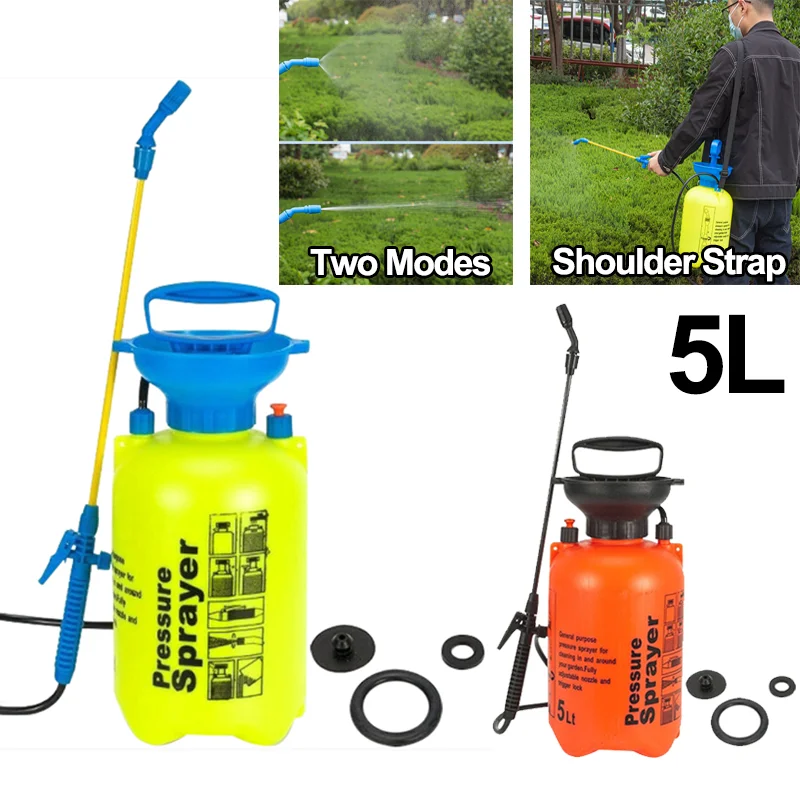 Air Pump 2/5L Garden Sprayer Lawn Garden Disinfection Cleaning Car Agriculture Irrigation Tool Large Watering Can With Spray Gun