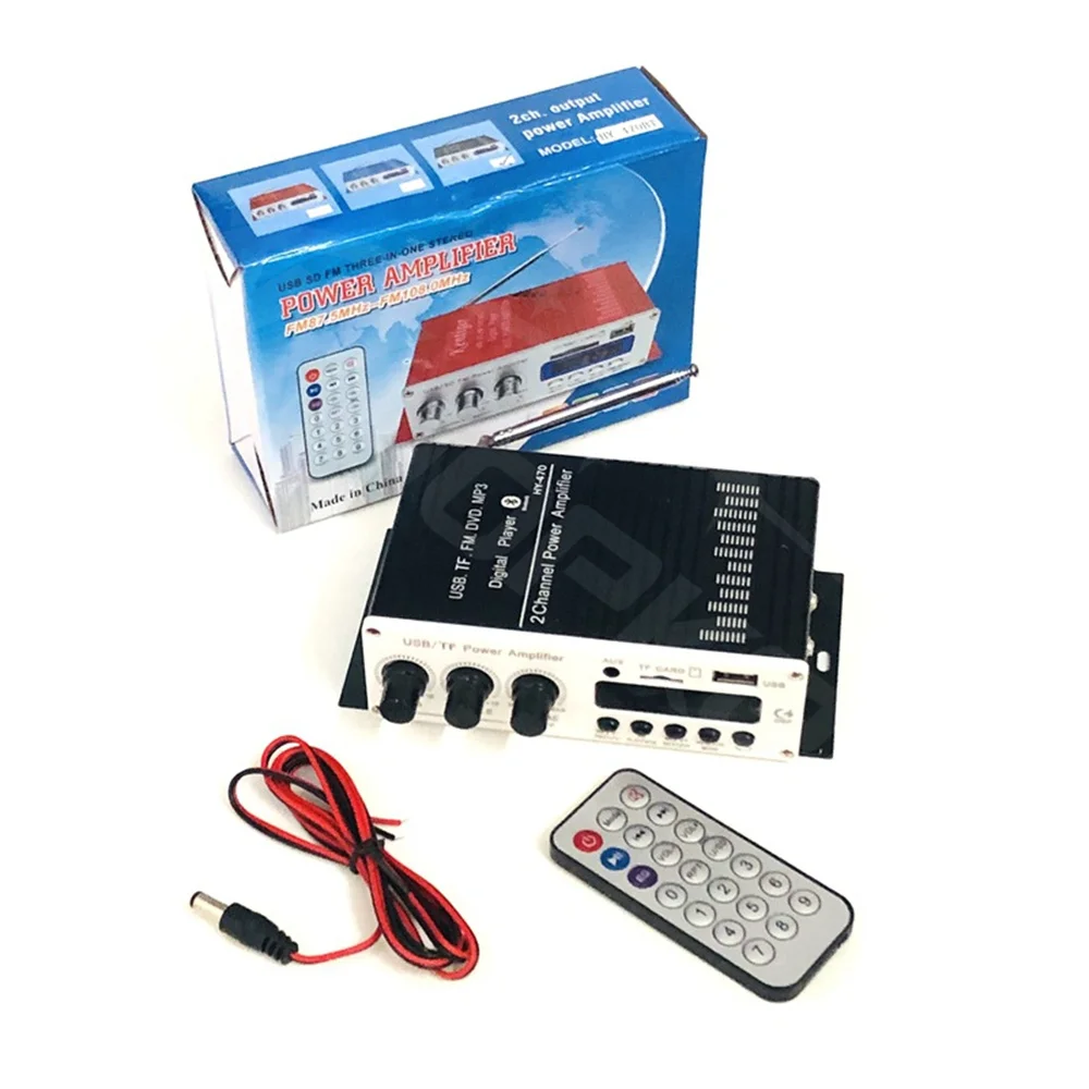 Hifi Power Amplifier 470 Channel 2.0 Bluetooth 20W*2 Bass Treble Digital Audio A